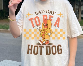 Bad Day to be a Hot Dog Shirt: Funny Foodie Meme Comfort Colors Graphic Tee
