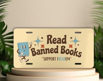 Read Banned Books License Plate: Bookish Car Decor