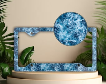 Ocean Wave License Plate Frame: Beachy Car Decor