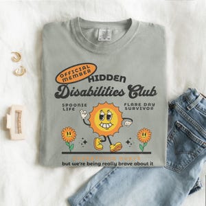 Hidden Disability Shirt, Chronic Illness Comfort Colors Retro Graphic Tee, Spoonie Gift Bay