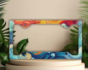 Ocean Wave License Plate Frame: Beachy Car Decor