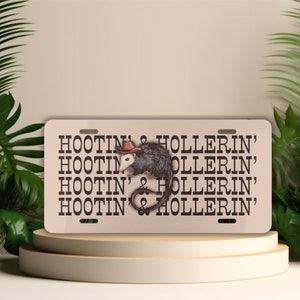 Possum License Plate, Western Vanity Tag, Funny Front License Plate, Cowboy Opossum, Country Car Accessories, Meme Lover Gift, Car Decor