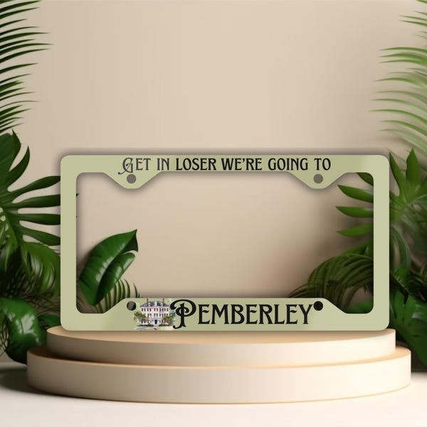 Pride and Prejudice License Plate Frame: Jane Austen Reader Gift