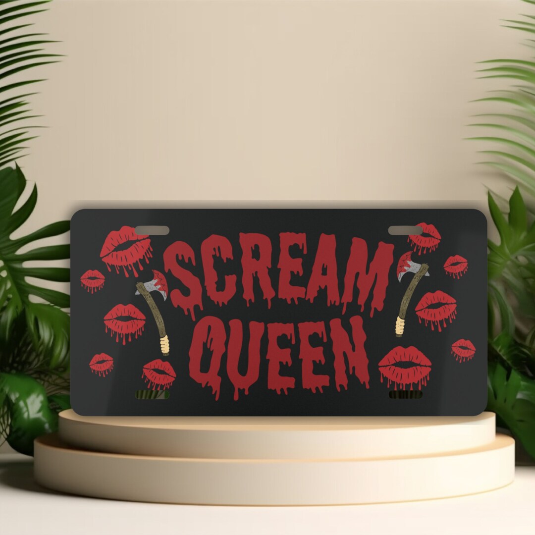 Horror Front License Plate, Scream Queen, Car Accessories, Scary Movie