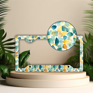 Sea Glass License Plate Frame: Coastal Car Decor
