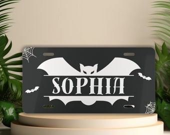 Custom Bat License Plate: Personalized Goth Car Tag