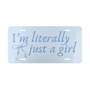 Blue Bow License Plate: Coquette Car Decor, Girly Vanity Tag image 3
