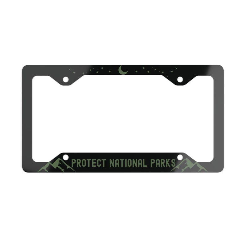 National Park License Plate Frame, Protect Our Parks Vanity Tag Holder, Mountain Car Decor image 4