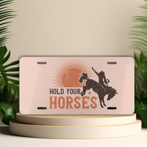 Western Cowgirl License Plate: Rodeo SUV Car Tag