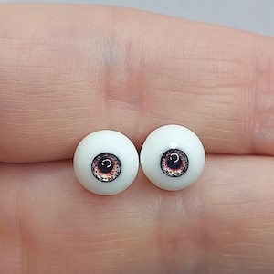 PAIR OF EYES resin glass 4mm. Grey iris 1,8 mm. For dolls, miniatures, ornaments.