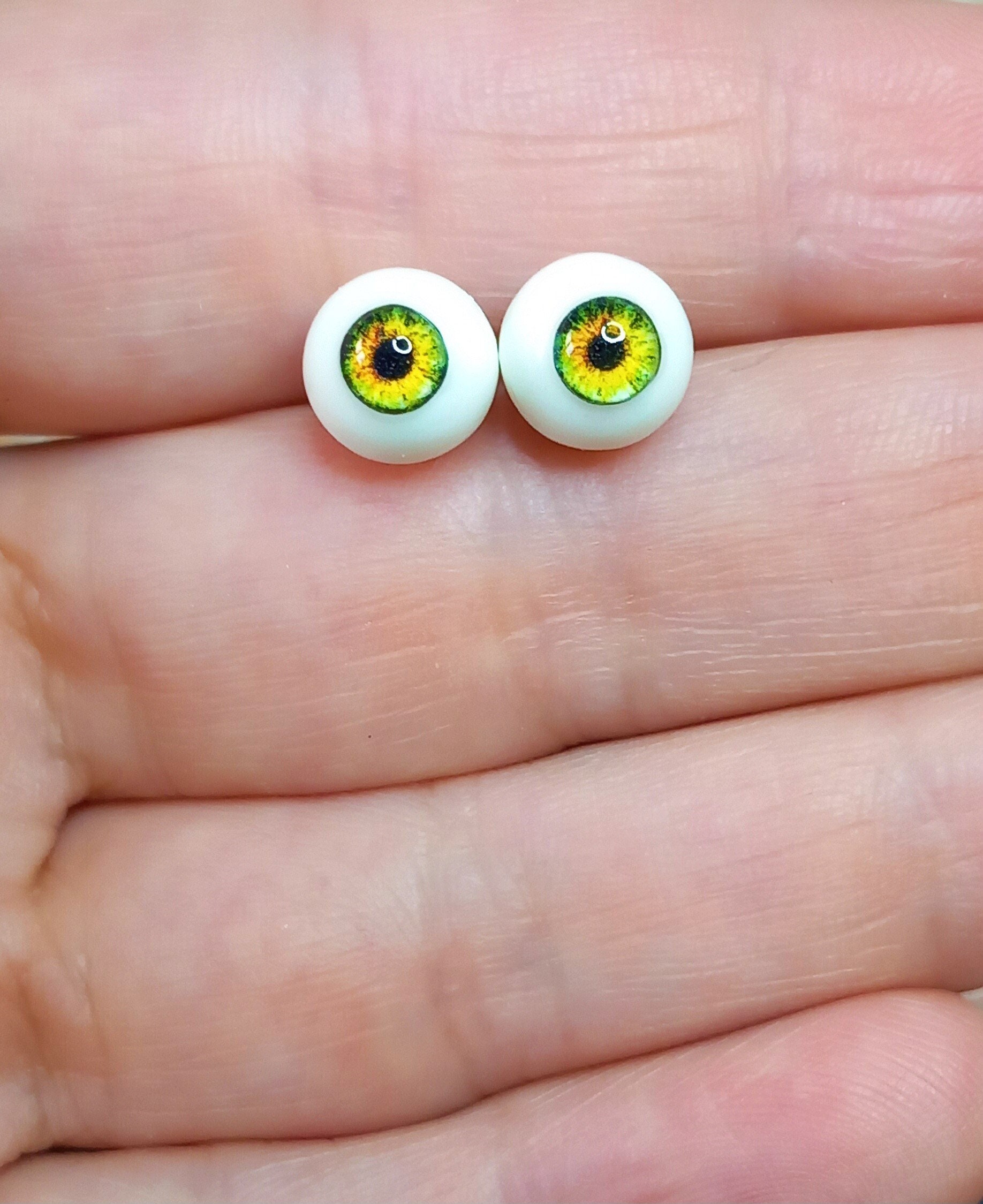 7 PAIR Plastic Oval Doll EYES 5mm IRIS Overall Size 7mm by 9mm for Doll,  Puppet, Troll, Fairy, Fantasy Art, Crafts, Jewelry Design A-1 