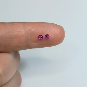 3 paia di cabochon rosa neon da 2,5 mm. Cabochon per bambole, feltro, artigianato, miniature. occhi realistici.