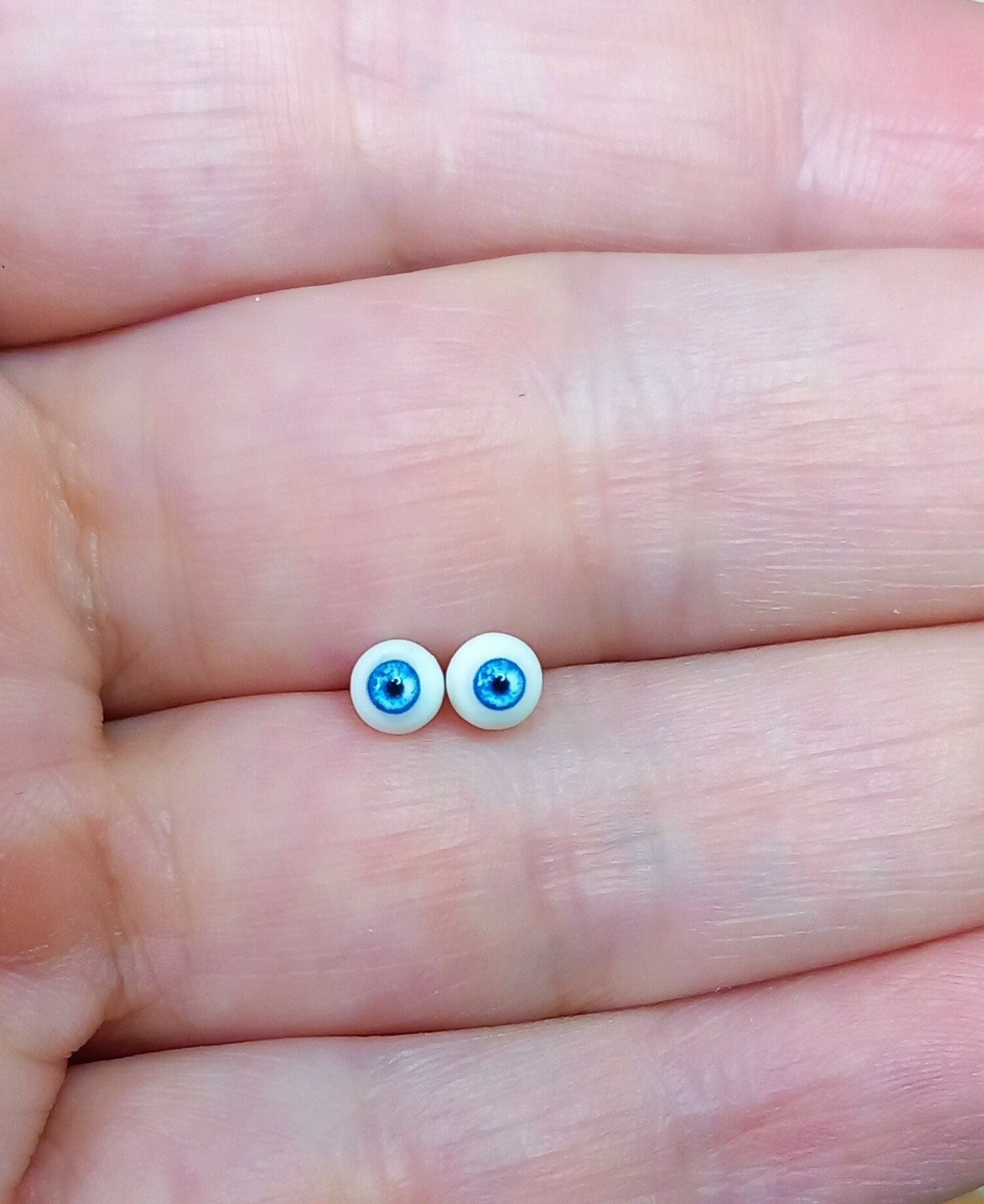 6mm Blue Color Round Craft Eyes with Black Pupils with washers 5