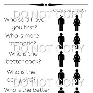 Him or Her bridal shower game *DIGITAL DOWNLOAD*