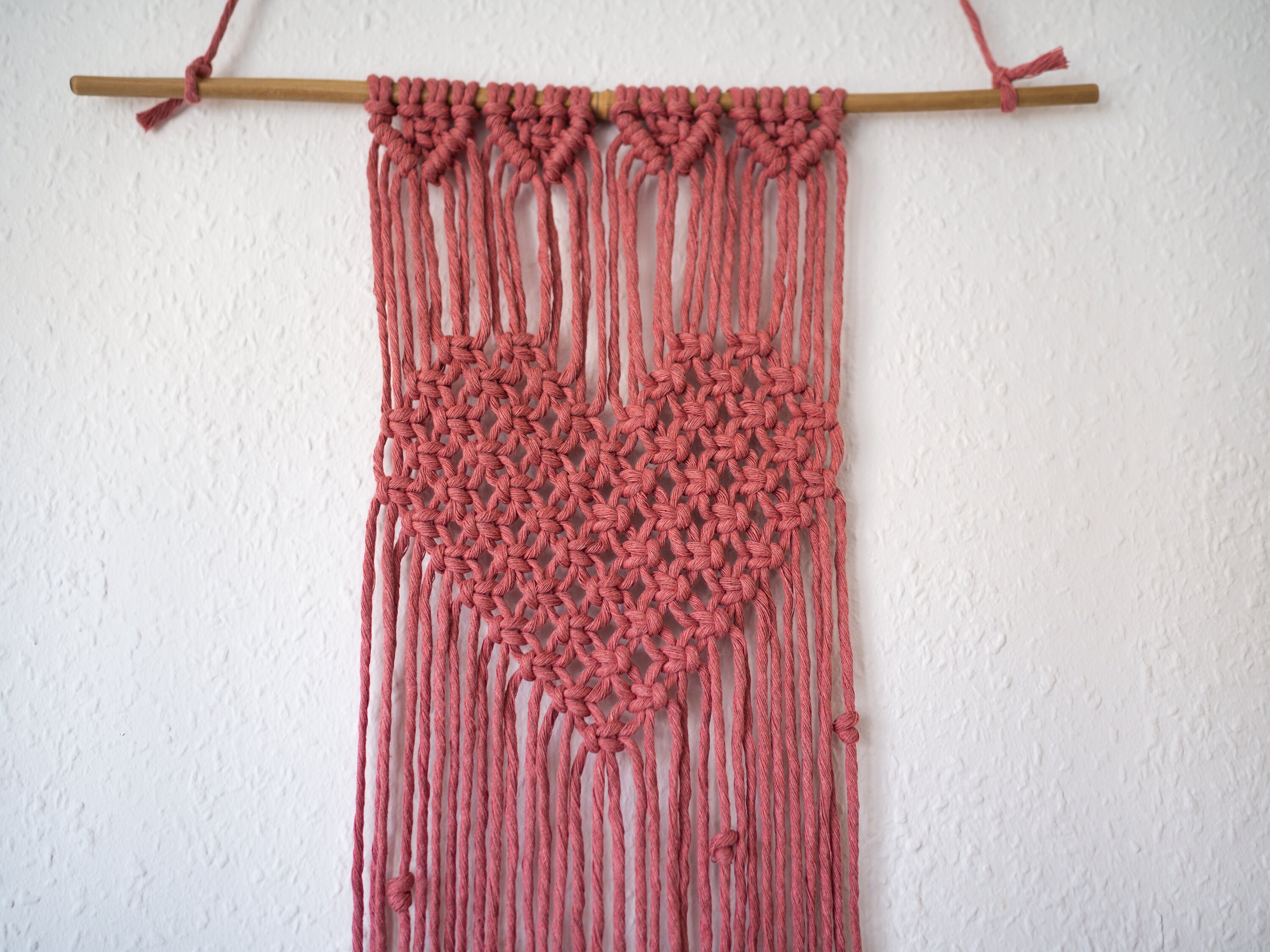 Makramee Wandbehang mit Herz Motiv altrosa Geschenk zur | Etsy