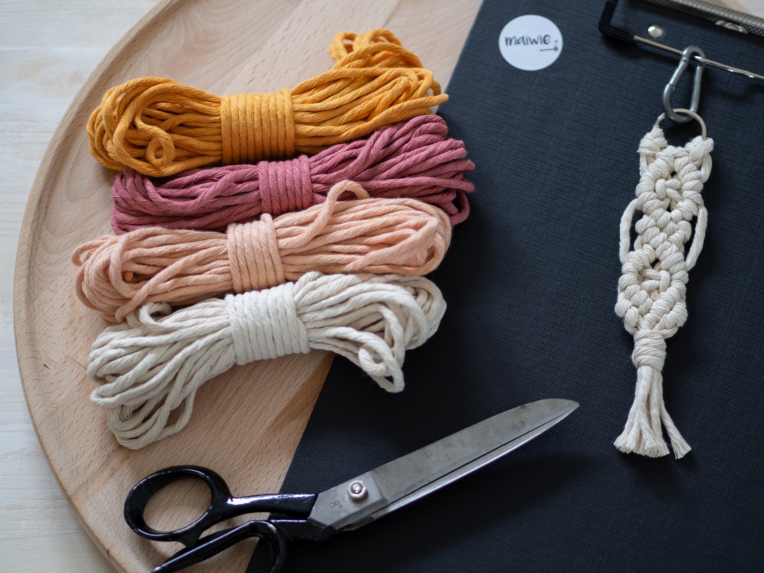 Macrame yarn DIY set 4 x 10 m twirled yarn 4 mm in nature Etsy