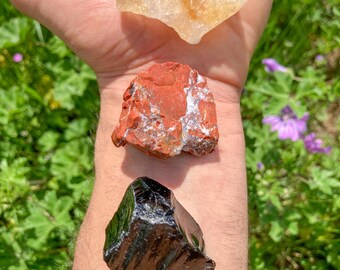 Raw 7 Chakra Stones / Rough Seven Chakra Crystals Set / Chakra Balancing Rocks / Cleansing Gemstones