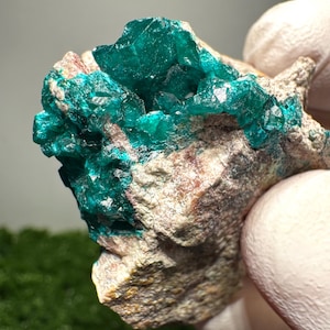 Wunderschöne Blau-Grüne Dioptase Gruppe aus Sanda Hills, Kongo / Seltenes Sammlungsstück / Edelstein / Dekor / N37