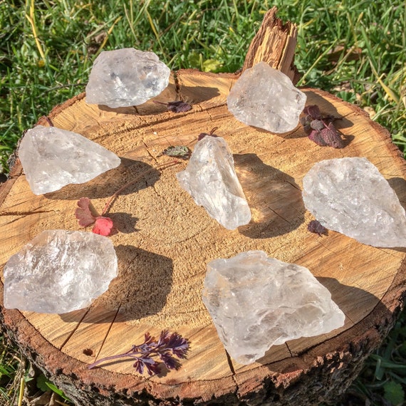 Raw Clear Quartz Stone / Rough Rock Crystal / Transparent / April Birthstone / Crown Chakra / Harmony / Energy Healing / Clarity / Calmness