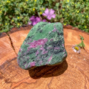 Rough Ruby Zoisite Stone / Raw Genuine Ruby Crystal / Untreated Ruby Mineral / Natural Ruby / Authentic Anyolite Gemstone / July Birthstone
