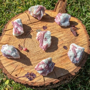 Raw Pink Tourmaline Crystal in Quartz Matrix / Rough Stone Specimen / October Birthstone / Heart Chakra / Emotional Wounds / Love / Kindness