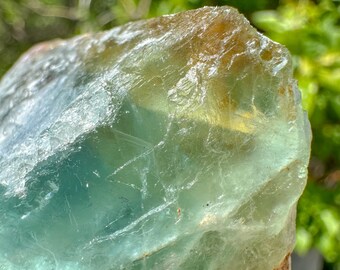 Fluorita arcoíris natural en bruto / Fluorita bicolor en bruto / Espiritualidad / Conexión a tierra / Don psíquico / Limpieza / Sanación