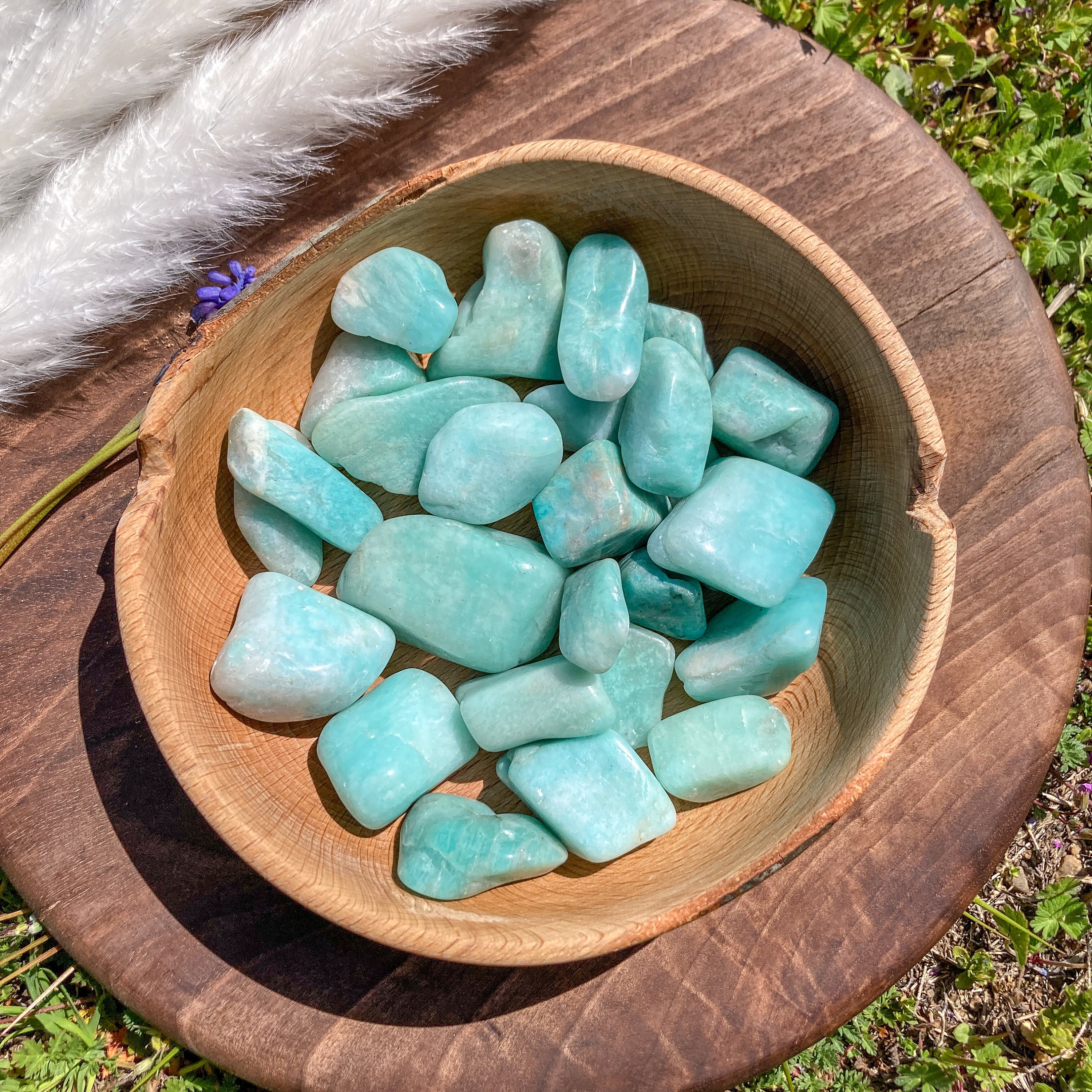Tumbled Amazonite Crystal / Polished Blue Green Amazonite Stone