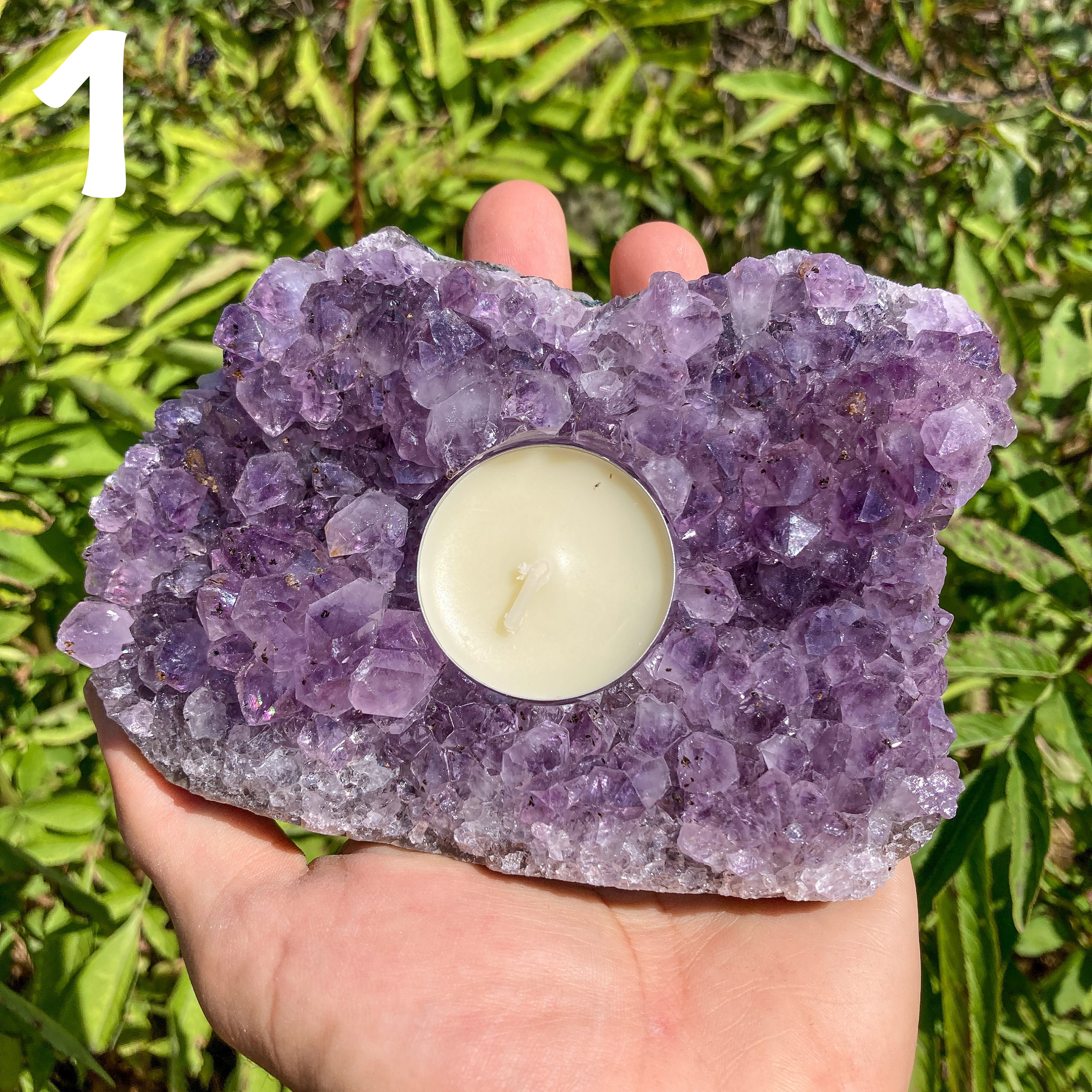 Amethyst tea light candle cheap holder