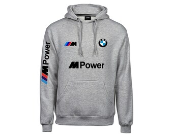 BMW M Power Sweat Shirt Capuche Logo Brodé Auto Voiture Moto Hoodie Homme