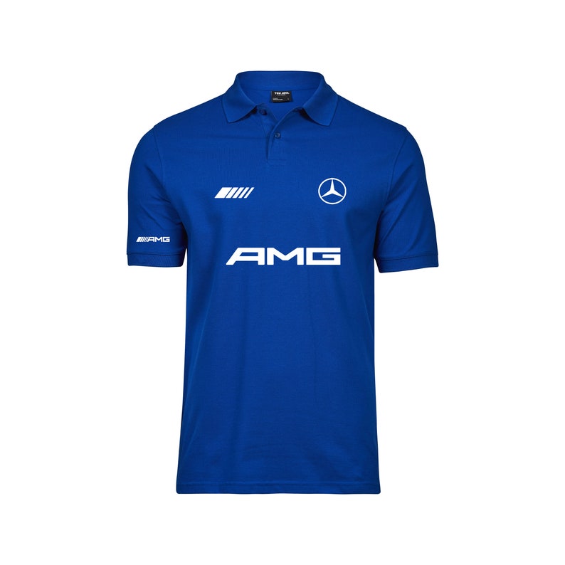 Neu Herren Mercedes AMG Gestickte Polo Shirt Auto Fan Bekleidung Team