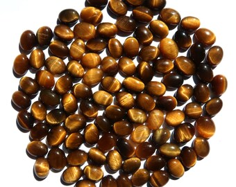 Tiger's eye - cabochons - oval - 100pcs - 149 Cts - 8-9 - 5.5-6mm