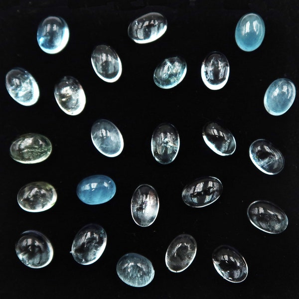 Aigue marine (Aquamarine) - cabochons - ovale - 24pcs - 12.10Cts - 6*4.5mm