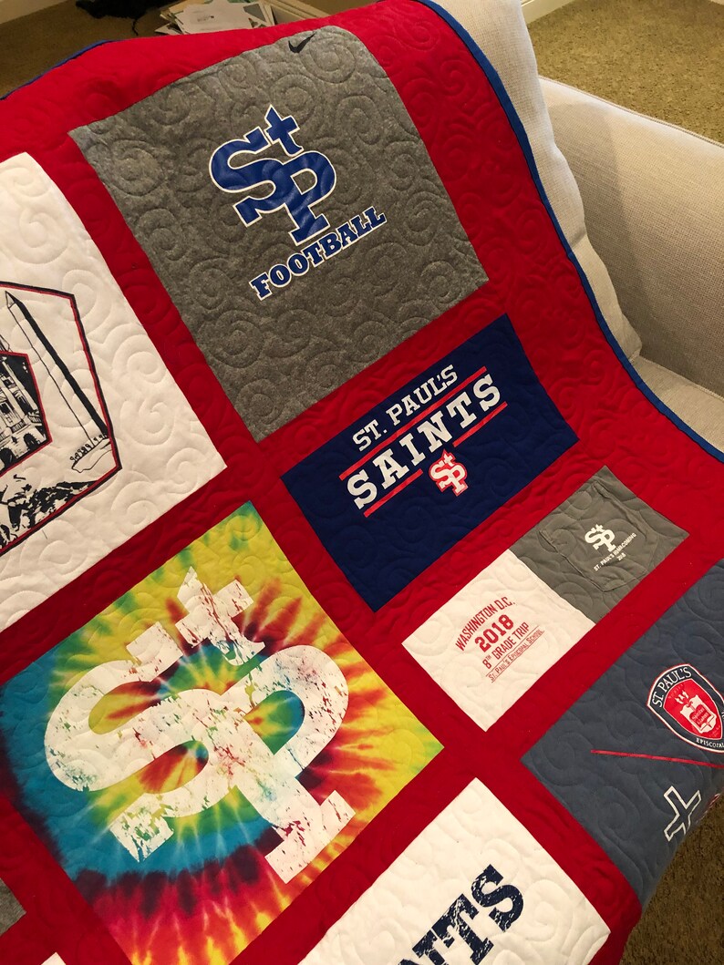 Custom Tshirt Quilt With Sashing Bordering and Backing Etsy