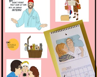 Wes Anderson Book Etsy royal tennenbaums wall calendar 2021
