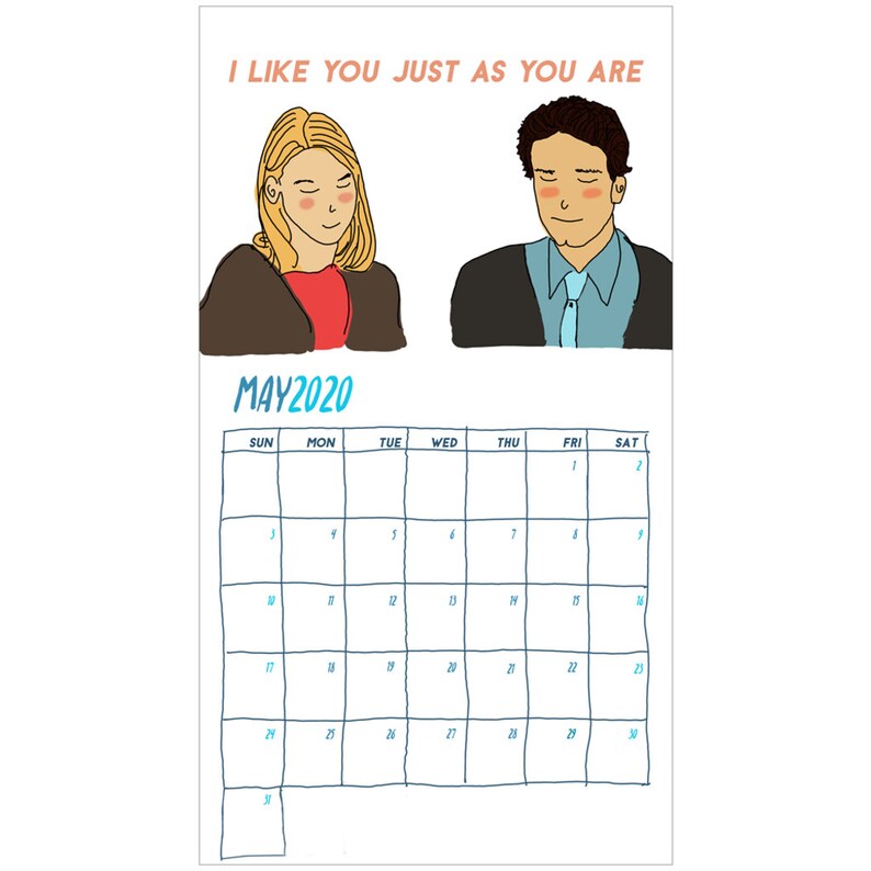 Rom Com Wall Calendar 2020 Etsy