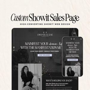 Benutzerdefinierte Showit Sales Page Design | Hoch-Converting Verkaufs-Seite für Manifestation Coaches Kurse + Mutige Frauen • Luxus High-End Webdesign
