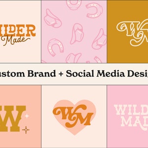 Custom Western Branding Package • Custom Logo Kit • Illustration Logo Package • Canva Logo • Custom Cowgirl Branding • Disco Desert Brand