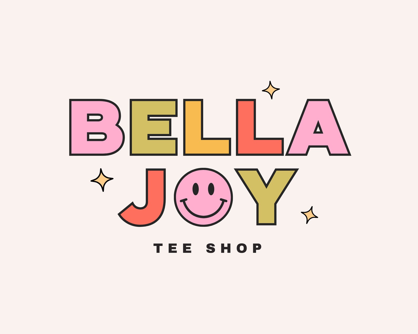 DIY Preppy Smiley Face Canva Logo Template Retro Editable Logo Fun