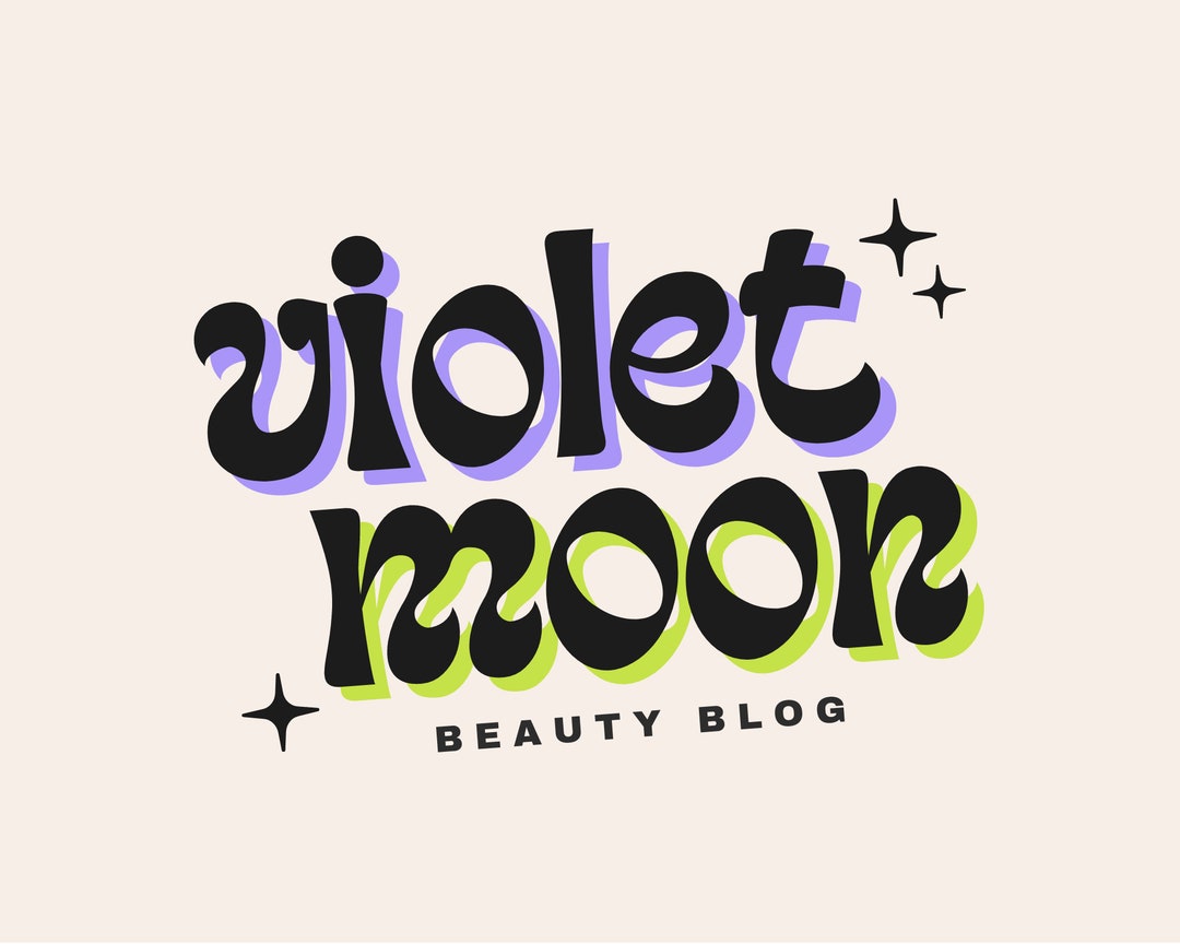 Colorful Logo Editable Canva Template DIY Funky Retro Logo Design ...