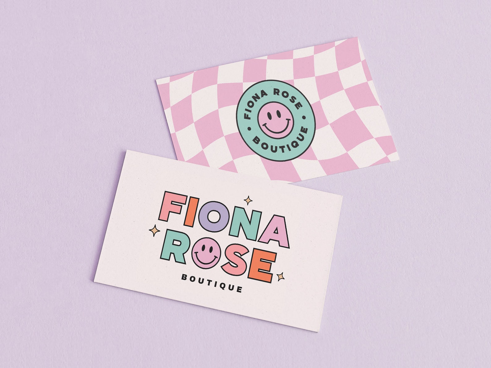 DIY Preppy Smiley Face Canva Logo Template Retro Editable Logo Fun