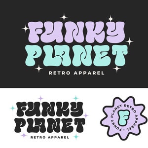Funky Retro Logo Branding Kit DIY Canva Template - Editable Fun Colorful Quirky Boho Branding Kit - Boutique Shop Blog Brand Board