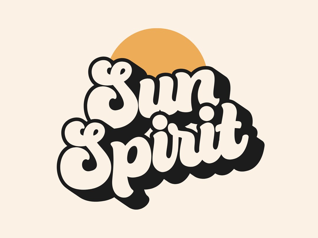 Retro Sun Logo Kit DIY Canva Template Editable Boho Sun Branding ...