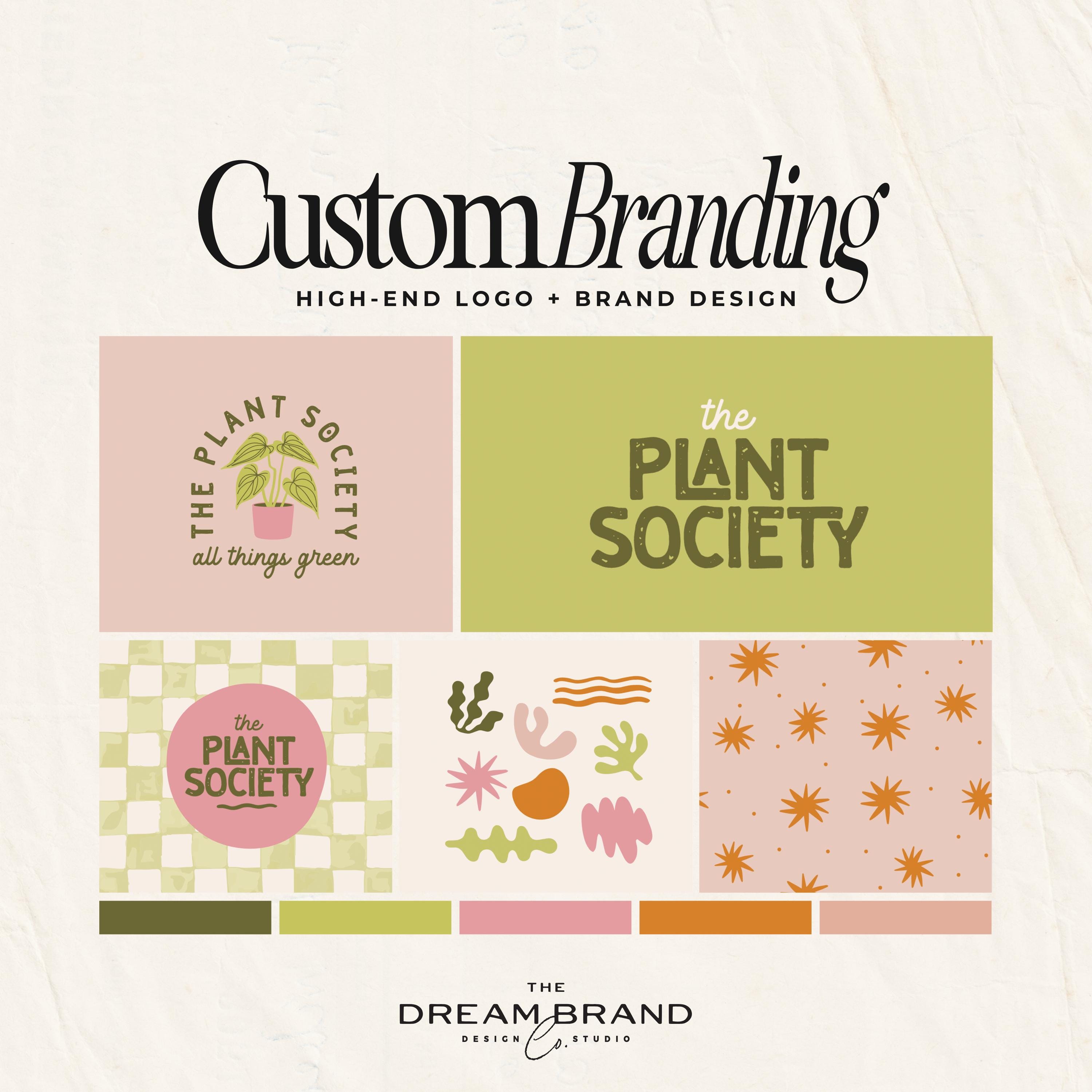 Benutzerdefiniertes handgezeichnetes Logo Kit • Benutzerdefiniertes Branding-Illustrationspaket • Boho Plant Floral Canva-Vorlage • Instagram Social Branding