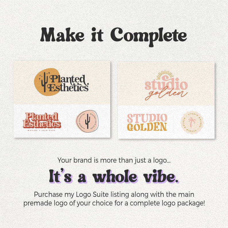 Premade Retro Stars Boho Logo Semi Custom Bohemian 60s 70s - Etsy Sweden