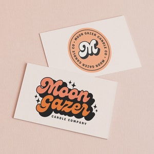 DIY Retro Logo Canva Template Editable Celestial Boho Logo Design ...