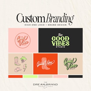 Custom Hand Drawn Logo Kit • Bold Custom Full Branding Illustration Package • Boho Western Canva Template • Instagram Social Branding