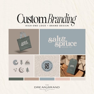 Pacote de marca personalizado | Design de logotipo de luxo ousado e sofisticado | Pacote de marca minimalista moderno e boho costeiro • Modelos Canva para mídias sociais