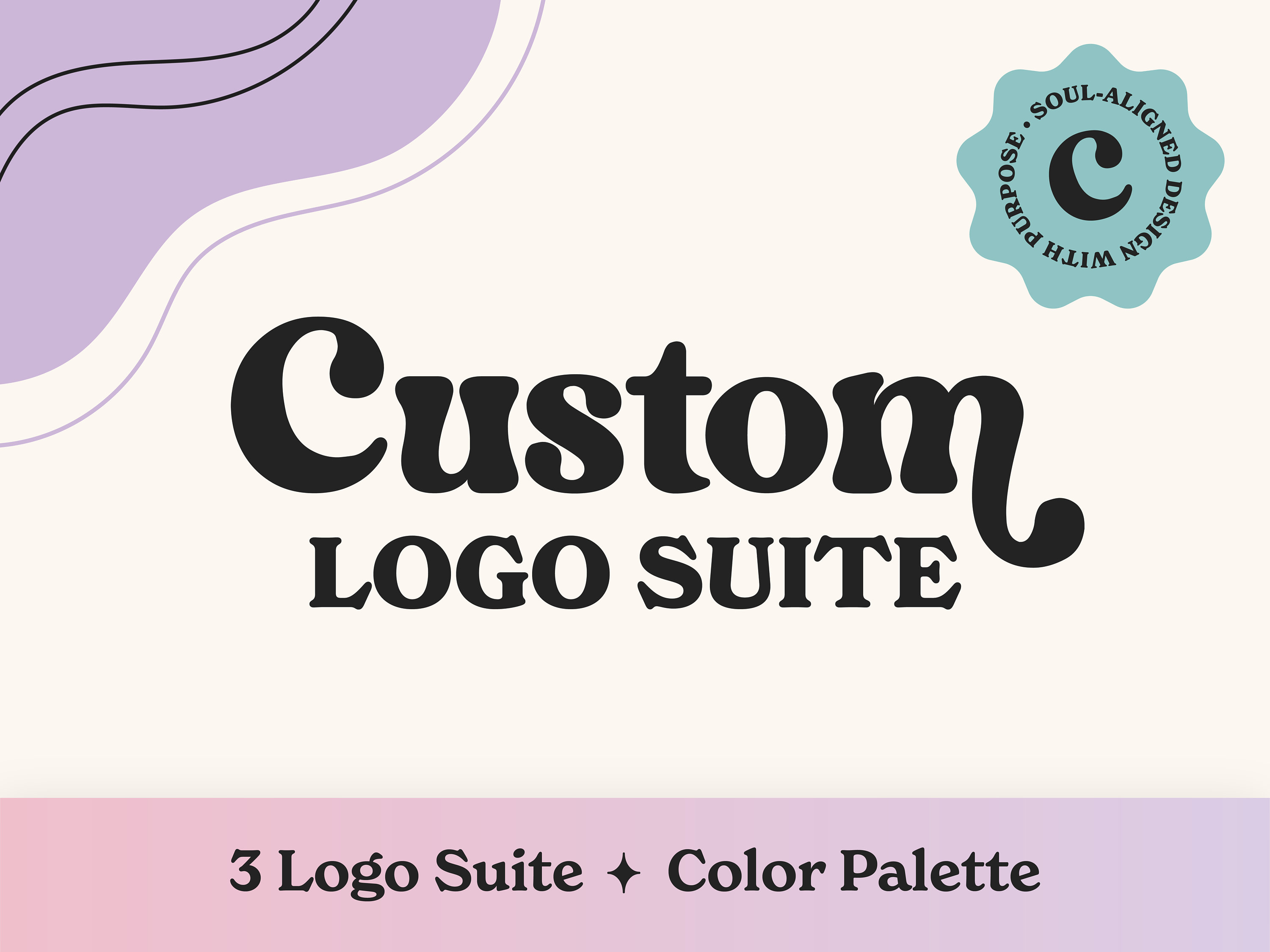 Custom Retro Logo Kit Colorful Fun Logo Design Bold Boho 
