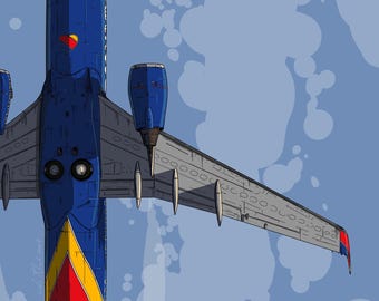 Southwest 737-800 looking up - 11x17 digital art