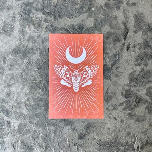 Celestial Moth Art Print - 11&quot; x 17&quot; Mystical Fine art Print - Crescent Moon Wall Decor
